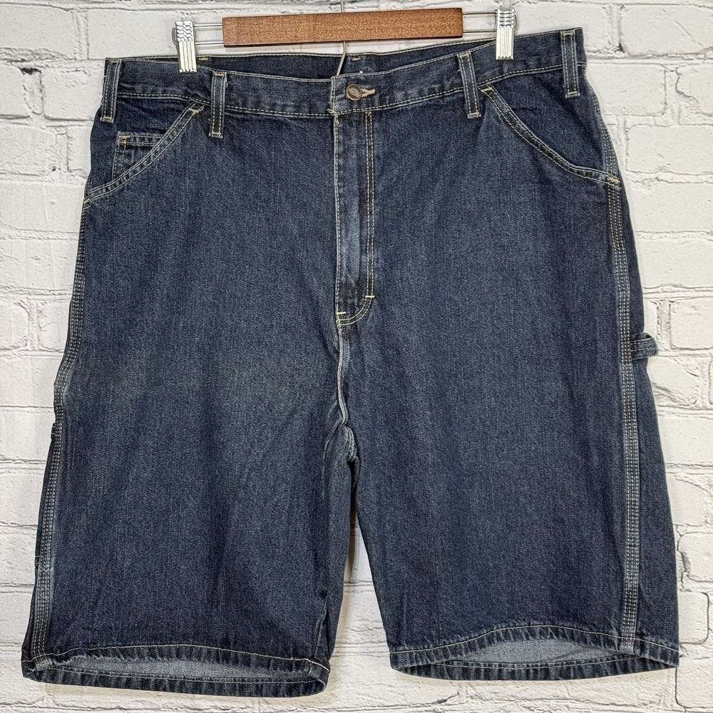 Dickies Carpenter Denim Shorts‎ Mens 36 Relaxed Fit Workwear Utility DX200SMD